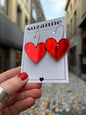 CRÉOLES COEUR MIROIR ROUGE