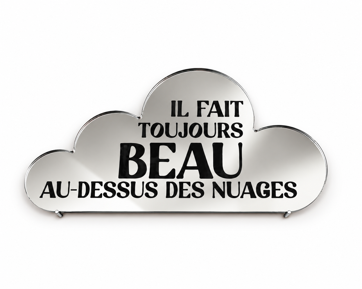 MIROIR MURAL : IL FAIT TOUJOURS BEAU AU DESSUS DES NUAGES